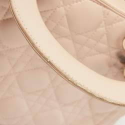 Dior Pink Cannage Leather Medium Lady Dior Tote