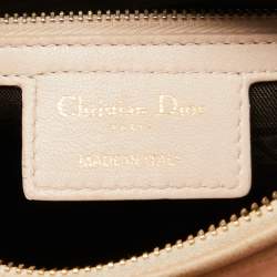 Dior Pink Cannage Leather Medium Lady Dior Tote