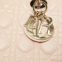 Dior Pink Cannage Leather Medium Lady Dior Tote