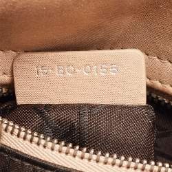 Pre Owned Dior Beige Shimmering Leather Mini Chain Lady Dior Tote
