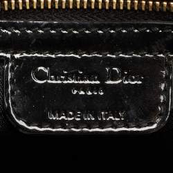 Dior Black Patent Cannage Leather Large Lady Dior Tote