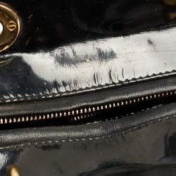 Dior Black Patent Cannage Leather Large Lady Dior Tote