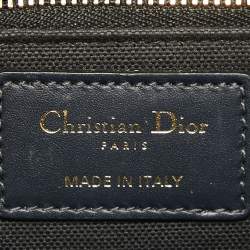 Dior Navy Blue Oblique Canvas and Leather 30 Montaigne Chain Clutch
