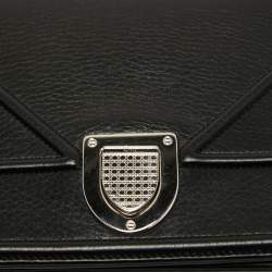 Pre Owned Dior Black Leather Medium Diorama Shoulder Bag