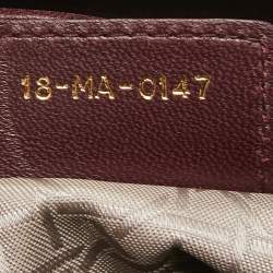 Pre Owned Dior Burgundy Cannage Leather Medium Lady Dior Tote
