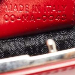 Pre Owned Dior Red Patent Leather Bondage Frame Hobo