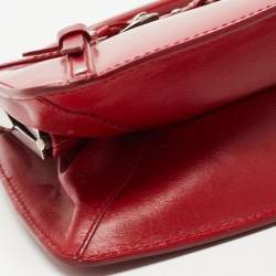 Pre Owned Dior Red Patent Leather Bondage Frame Hobo