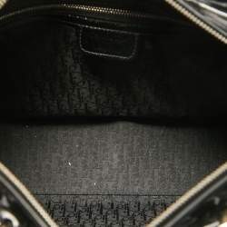 Pre Owned Dior Black Cannage Patent Leather Large Lady Dior Tote