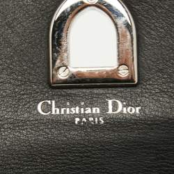 Pre Owned Dior Black Leather Diorama Trifold Wallet