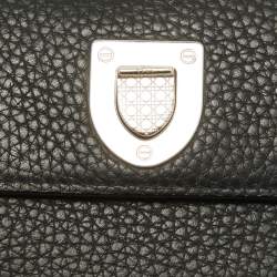 Pre Owned Dior Black Leather Diorama Trifold Wallet