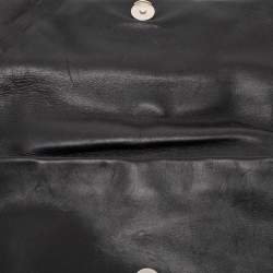 Pre Owned Dior Black Leather Demi Lune Flap Shoulder Bag