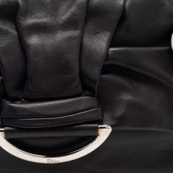 Pre Owned Dior Black Leather Demi Lune Flap Shoulder Bag