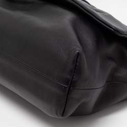 Pre Owned Dior Black Leather Demi Lune Flap Shoulder Bag
