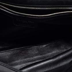 Pre Owned Dior Black Leather Demi Lune Flap Shoulder Bag