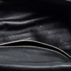 Pre Owned Dior Black Leather Demi Lune Flap Shoulder Bag