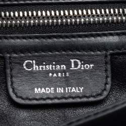 Pre Owned Dior Black Leather Demi Lune Flap Shoulder Bag
