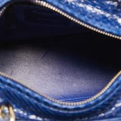 Pre Owned Dior Blue Python Medium Lady Dior Tote