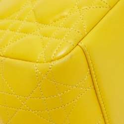 Pre Owned Dior Yellow Cannage Leather Miss Dior Medium Flap Chain Bag