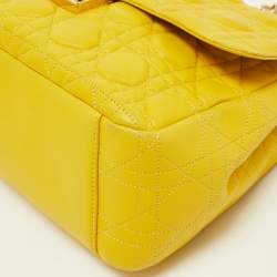 Pre Owned Dior Yellow Cannage Leather Miss Dior Medium Flap Chain Bag