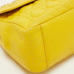 Pre Owned Dior Yellow Cannage Leather Miss Dior Medium Flap Chain Bag