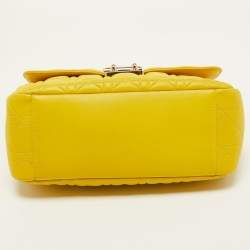 Pre Owned Dior Yellow Cannage Leather Miss Dior Medium Flap Chain Bag