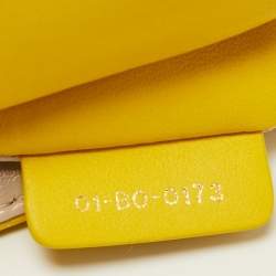 Pre Owned Dior Yellow Cannage Leather Miss Dior Medium Flap Chain Bag