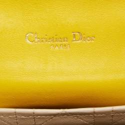 Pre Owned Dior Yellow Cannage Leather Miss Dior Medium Flap Chain Bag