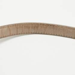 Pre Owned Dior Grey Shimmering Leather Mini Chain Lady Dior Tote