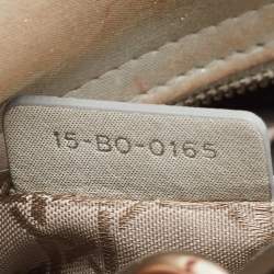 Pre Owned Dior Grey Shimmering Leather Mini Chain Lady Dior Tote