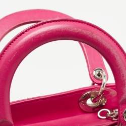 Dior Pink Cannage Leather Medium Lady Dior Tote