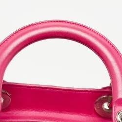 Dior Pink Cannage Leather Medium Lady Dior Tote