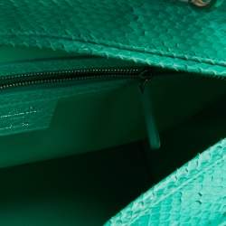 Pre Owned Dior Green Python Large Lady Dior Tote