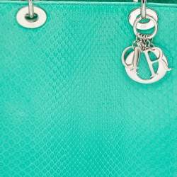 Pre Owned Dior Green Python Large Lady Dior Tote