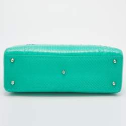 Pre Owned Dior Green Python Large Lady Dior Tote