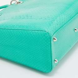 Pre Owned Dior Green Python Large Lady Dior Tote
