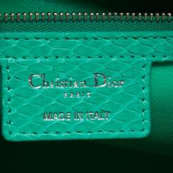 Pre Owned Dior Green Python Large Lady Dior Tote