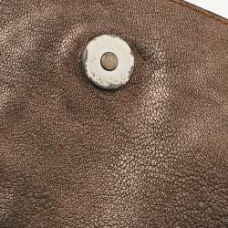 Pre Owned Dior Gun Metal Leather Gaucho Saddle Shoulder Bag