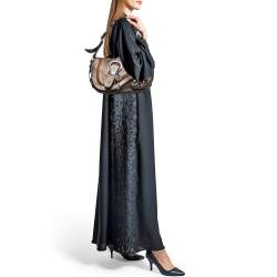 Pre Owned Dior Gun Metal Leather Gaucho Saddle Shoulder Bag