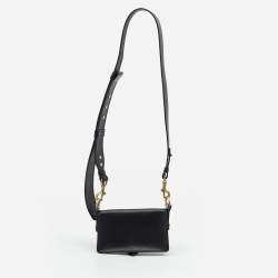 Pre Owned Dior Black Leather Mini D-Bee Saddle Bag
