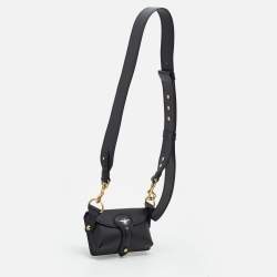 Pre Owned Dior Black Leather Mini D-Bee Saddle Bag