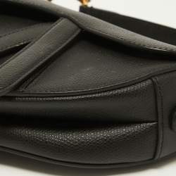 Pre Owned Dior Black Leather Mini Saddle Bag