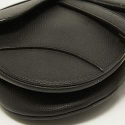 Pre Owned Dior Black Leather Mini Saddle Bag