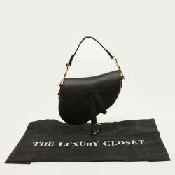 Pre Owned Dior Black Leather Mini Saddle Bag