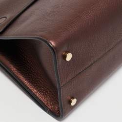 Pre Owned Dior Bronze Leather Medium Diorever Bag