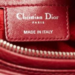 Dior Red Cannage Leather Large Lady Dior Tote