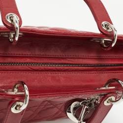 Dior Red Cannage Leather Large Lady Dior Tote