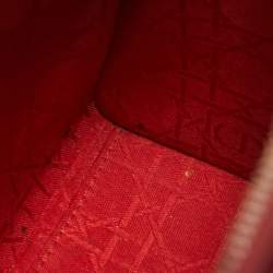 Pre Owned Dior Red Cannage Patent Leather Medium Lady Dior Tote