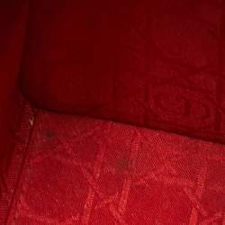 Pre Owned Dior Red Cannage Patent Leather Medium Lady Dior Tote