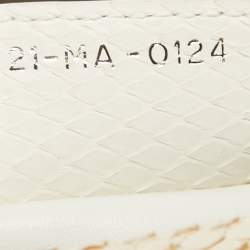 Pre Owned Dior White/Black Python Medium Lady Dior Tote