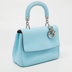 Dior Sky Blue Leather Mini Be Dior Top Handle Bag